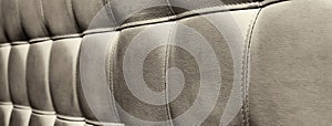 Tufted grey leather headboard texture for background