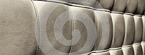 Tufted grey leather headboard texture for background