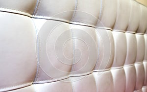 Tufted white leather headboard texture for background
