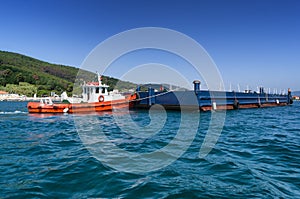 Tug boat and barge