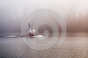 Tug Boat on a foggy day