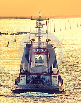 Tug boat in the port