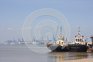 Tug boats at felixstowe harbour photo