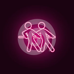 tug of war icon. Elements of Conversation and Friendship in neon style icons. Simple icon for websites, web design, mobile app,