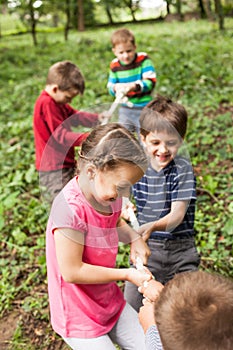 Tug-of-war in park