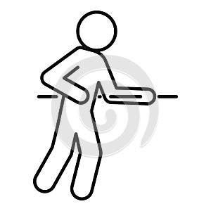 Tug war sport icon, outline style