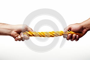 Tug of war - two hands pulling rope
