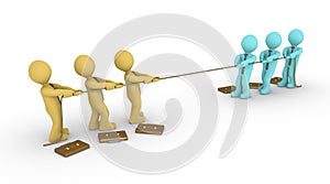 Tug of war between two teams