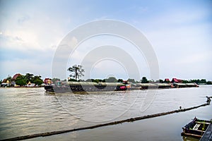 Tugboat cargo ship in Chao Phraya river.