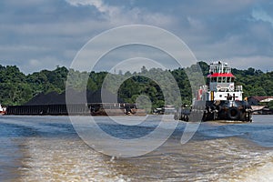 Tugboat for coal transportation in Berau