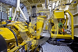 Tugboat engine room photo