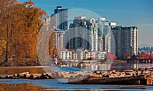 Tugboat going by River Industrial Zone  to New Westminster City