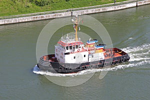 Tugboat on Kiel Canal