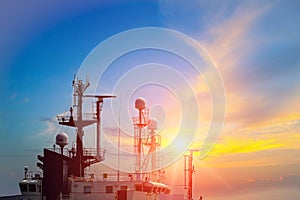 Tugboat Mast communication radio and radar