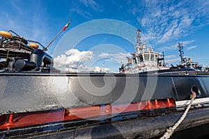 Tugboat moored in the Harbor - La Spezia Italy