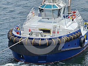 Tugboat during mooring operation