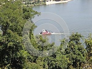 Tugboat on river