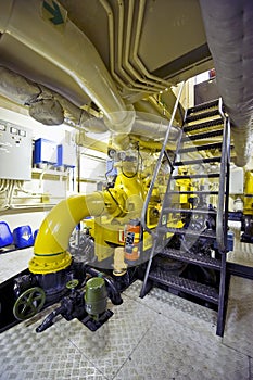 Tugboat's engine room