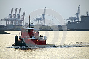 Tugboat at Sunset