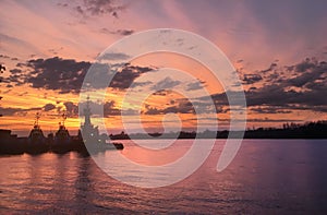 Tugboats at Parana River photo