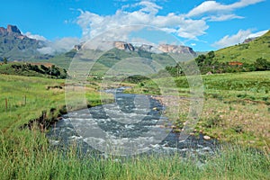 Tugela river and mountains, South Africa