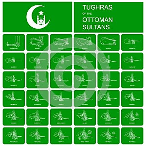 Tughras a signatures of the Ottoman sultans