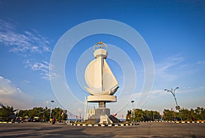 Tugu Iman dan Taqwa, Landmark of Tanjung Balai, Karimun, Riau Archipelago, Indonesia.