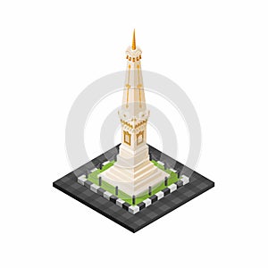 Tugu Jogjakarta famous Landmark monument Indonesia monument isometric illustration vector