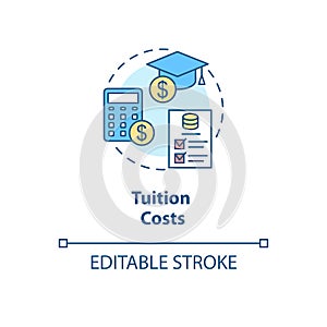 Tuition costs concept icon