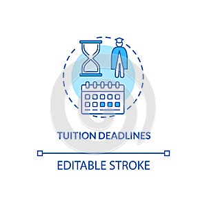 Tuition deadlines concept icon