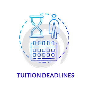 Tuition deadlines concept icon