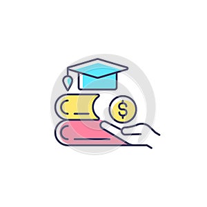 Tuition reimbursement RGB color icon