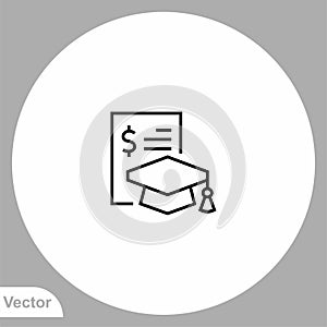 Tuition vector icon sign symbol