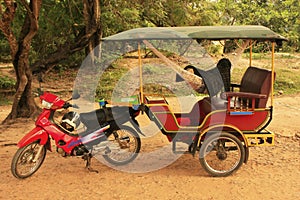 Tuk tuk in Angkor area, Siem Reap, Cambodia