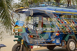 Tuk tuk bus in Luang Prabang Laos