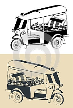 Tuk tuk illustrations