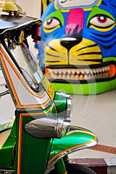 Tuk Tuk taxis in Bangkok Thailand.