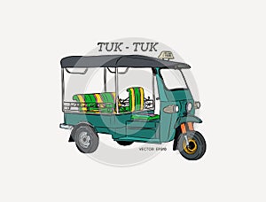 Tuk Tuk in Thailand vector.