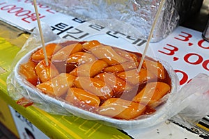 Tukbokki street food in Seoul