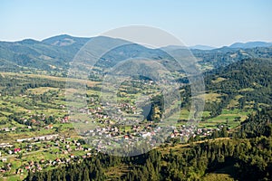 Tukhlia village in Beskid region of Carpathian Mountains