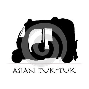 Tuktuk, motorbike asian taxi. Sketch for your design photo