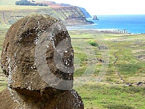 Tukuturi, the kneeling moai of Easter Island