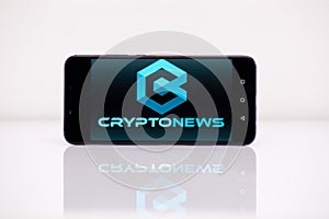 Tula 2.08.2019 Cryptonews on the phone display.