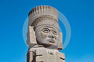 Tula de Allende, Mexico - November 12, 2010. Pyramids with prehispanic giants statues photo