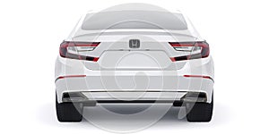 Tula, Russia. January 30, 2022: Honda Accord 2020: White large hybrid business sedan for work and family. 3D