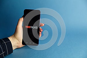 Tula, Russia - JANUARY 29, 2019: TED Talks logo displayed on