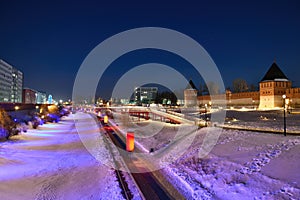 Tula, Russia. Kazan embankment, Upa River and the Tula Kremlin