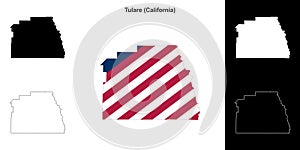 Tulare outline map