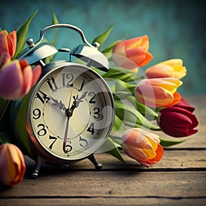 Tulip Alarm Clock: Switching to Daylight Saving Time and Summer Time Changeover. Generative AI