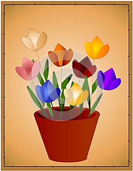 Tulip Background Flower Pot
